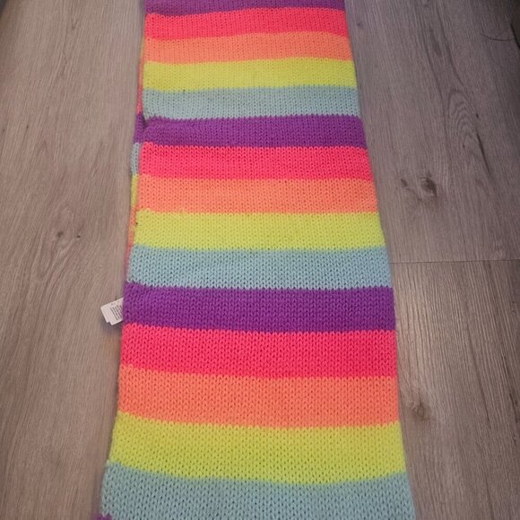 Children’s Place Knit Infinity Scarf Rainbow Stripes One Size - Picture 3 of 9